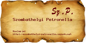 Szombathelyi Petronella névjegykártya